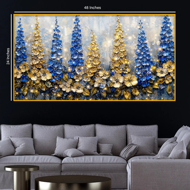 Premium Decorative Flower Crystal Glass Wall Painting for Home Decoration