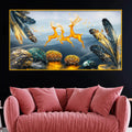 Premium Deer Crystal Glass Painting for Living Room Décor