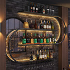 Premium Designer Bar Wall Shelf with LED Light