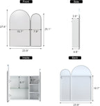 Premium Dual Arched Bathroom Storage Mirror with Grey Finish
