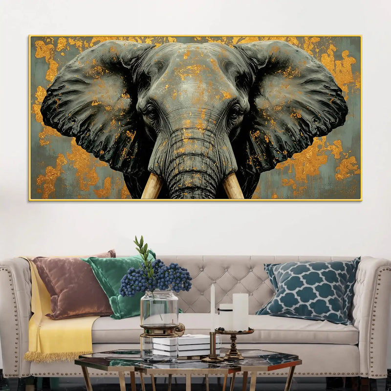 Premium Elephant Face Canvas Artwork Canvas Painting