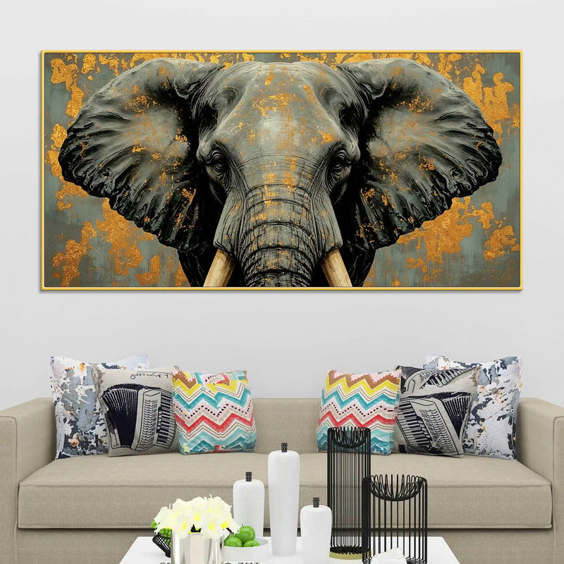 Premium Elephant Face Canvas Artwork Canvas Painting