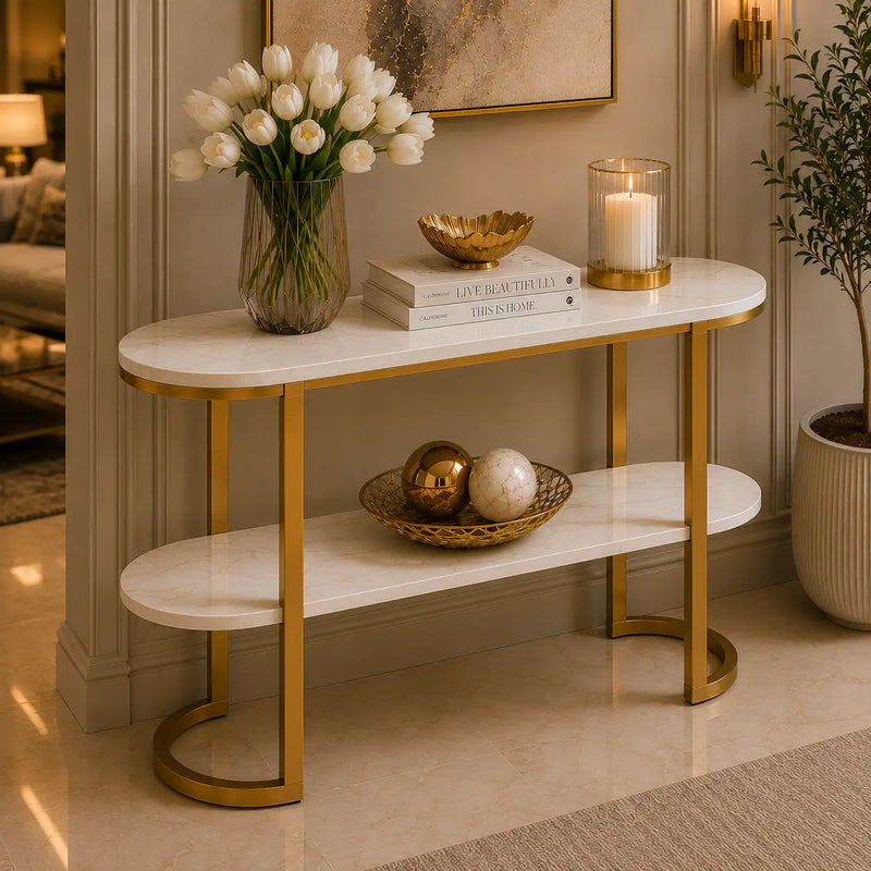Premium Entryway Console Table with Marble Top