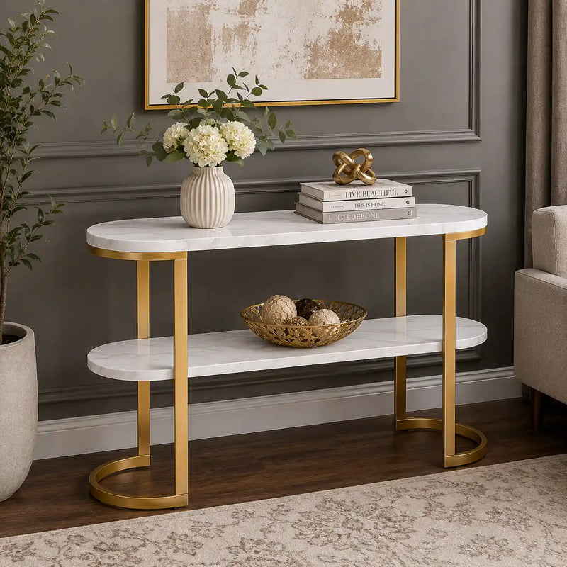Premium Entryway Console Table with Marble Top