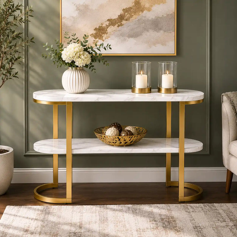 Premium Entryway Console Table with Marble Top