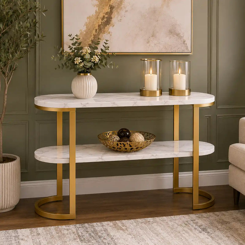 Premium Entryway Console Table with Marble Top