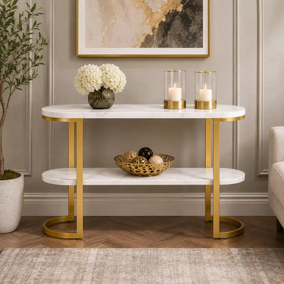 Premium Entryway Console Table with Marble Top