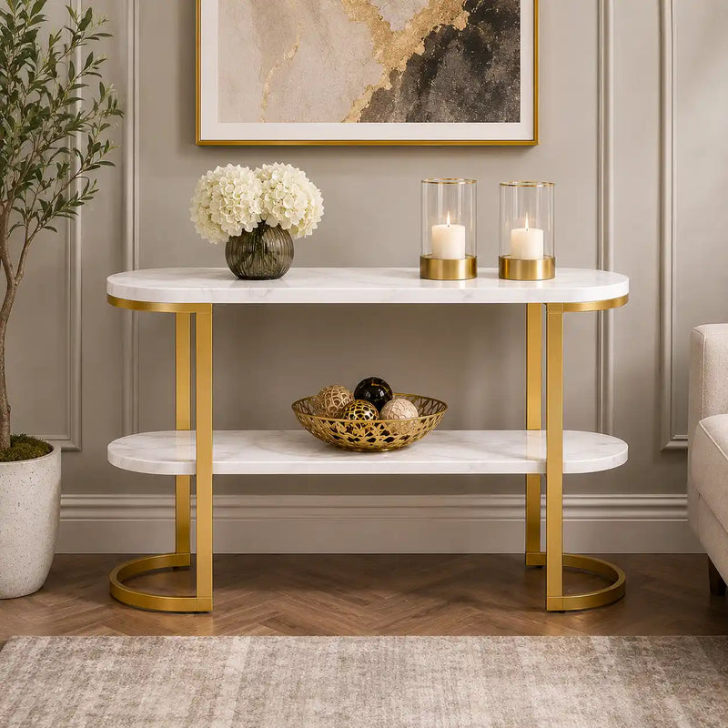 Premium Entryway Console Table with Marble Top