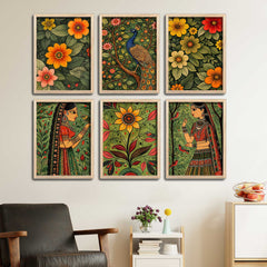 premium-ethnic-floral-decorative-wall-frame-set-of-six-for-living-room