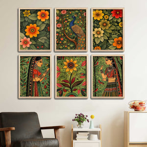 premium-ethnic-floral-decorative-wall-frame-set-of-six-for-living-room