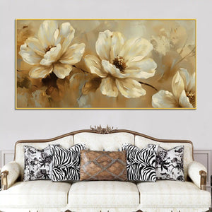 Premium Floral Canvas Wall Art Abstract Painting for Bedroom Décor