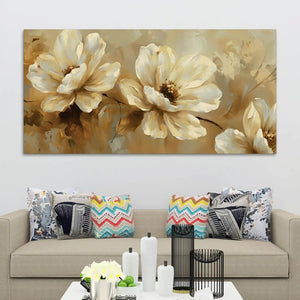 Premium Floral Canvas Wall Art Abstract Painting for Bedroom Décor