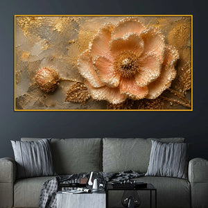Premium Floral Crystal Floating Frame Wall Painting