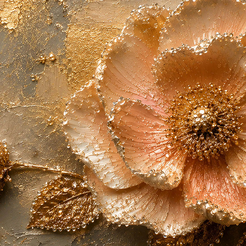 Premium Floral Crystal Floating Frame Wall Painting