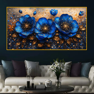 Premium Flower Crystal Glass Painting for Office & Home Décor