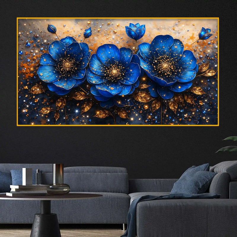 Premium Flower Crystal Glass Painting for Office & Home Décor