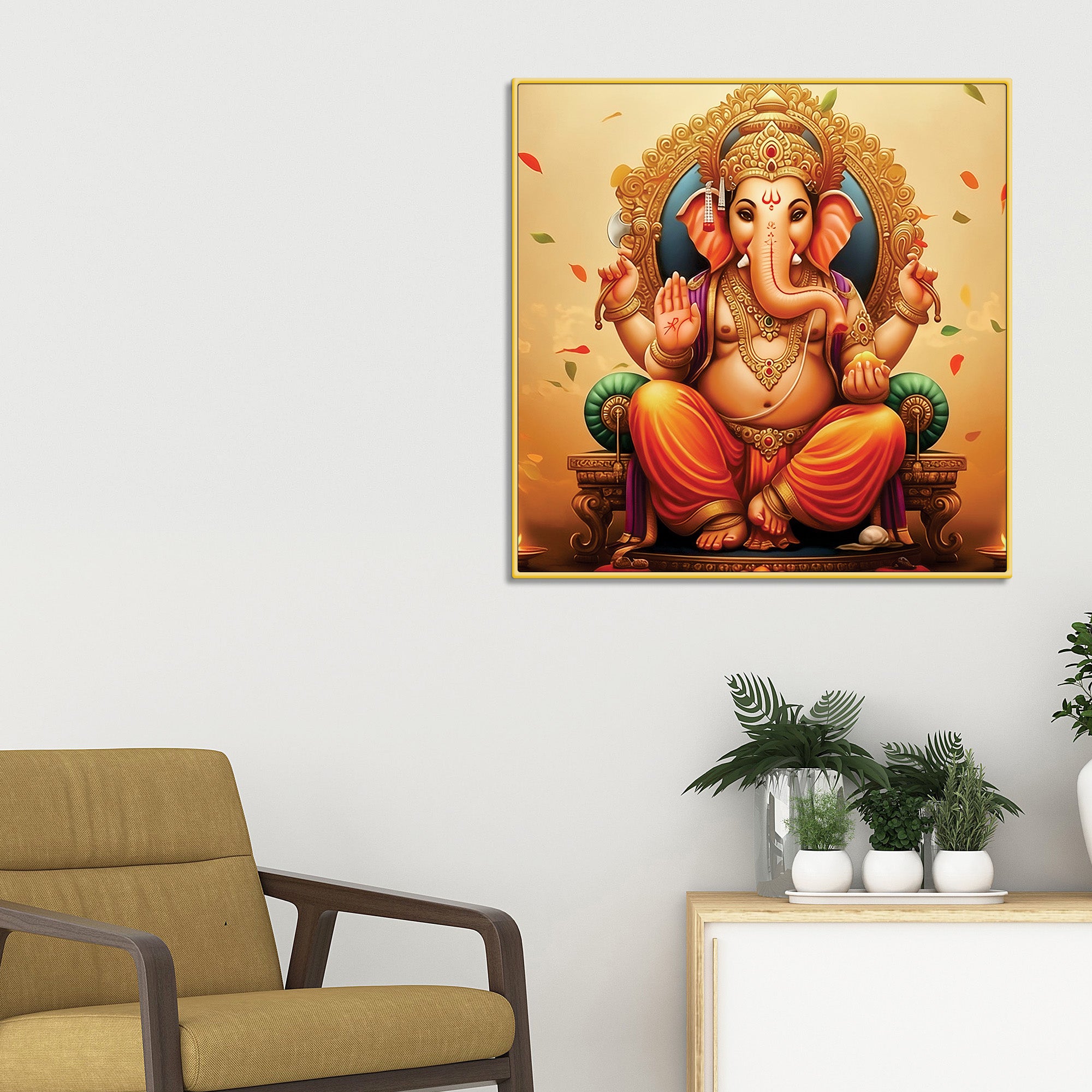 Premium Ganesh Ji Wall Art Painting