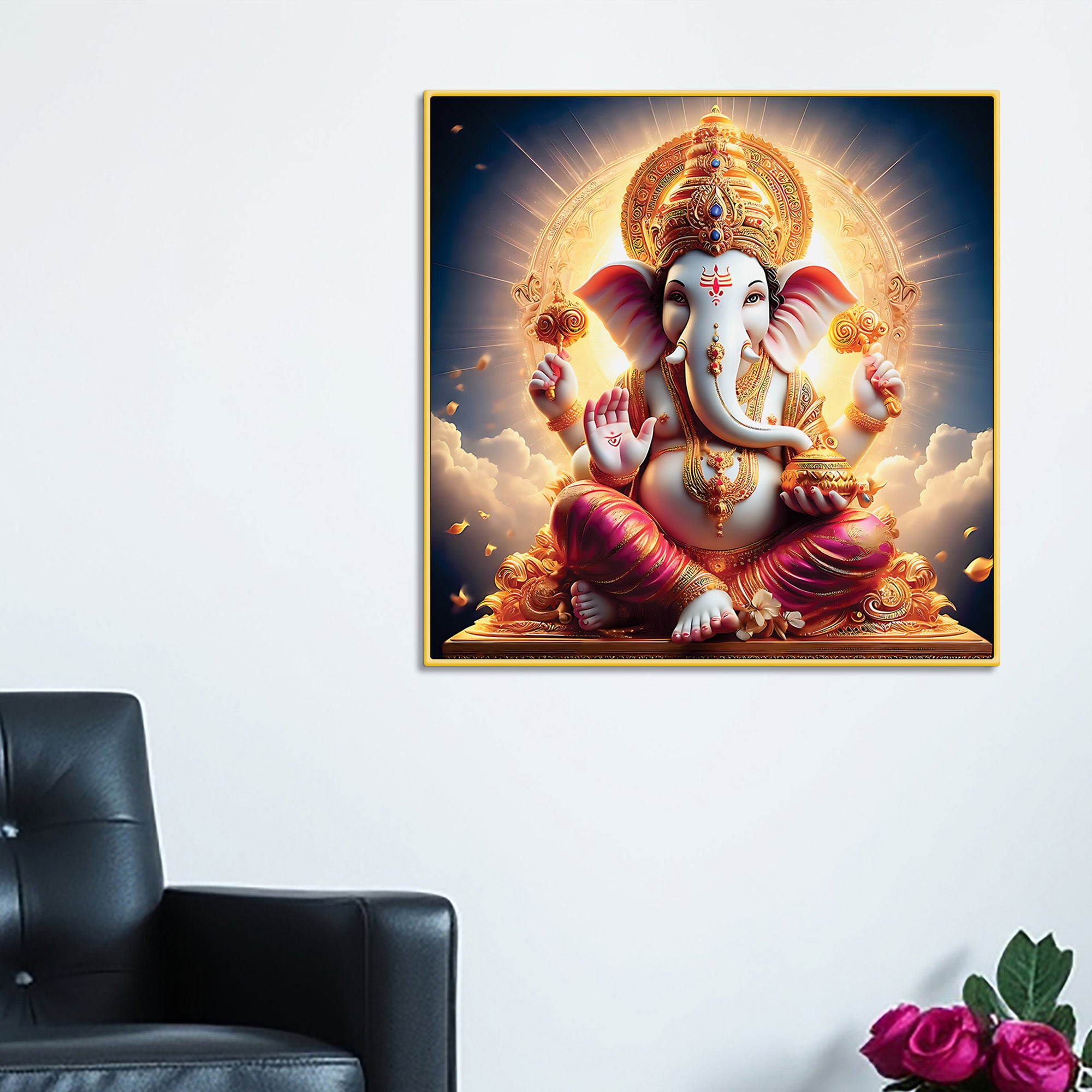 Premium Ganesh Ji Wall Artwork Painting
