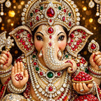 Premium Ganesha Artwork Floating Frame Crystal Wall Painting