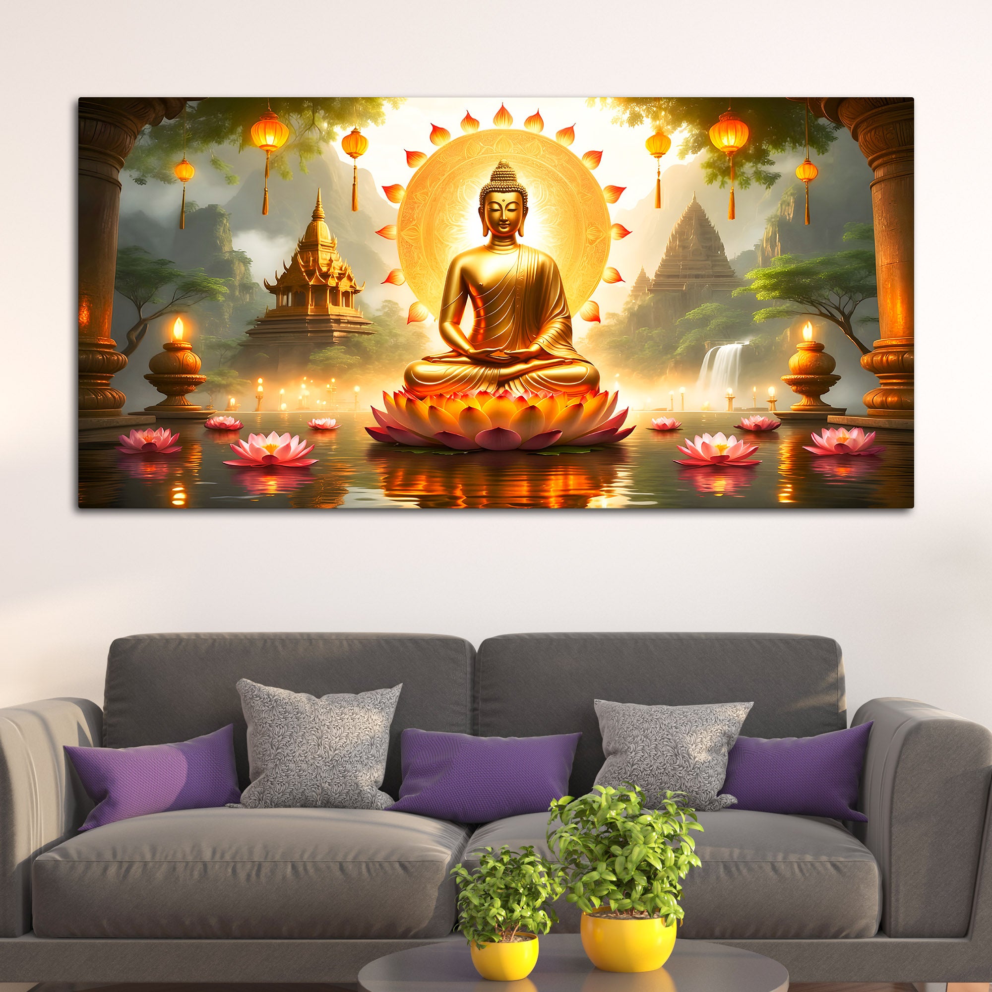 Premium Gautam Buddha Canvas Painting for Spiritual Décor