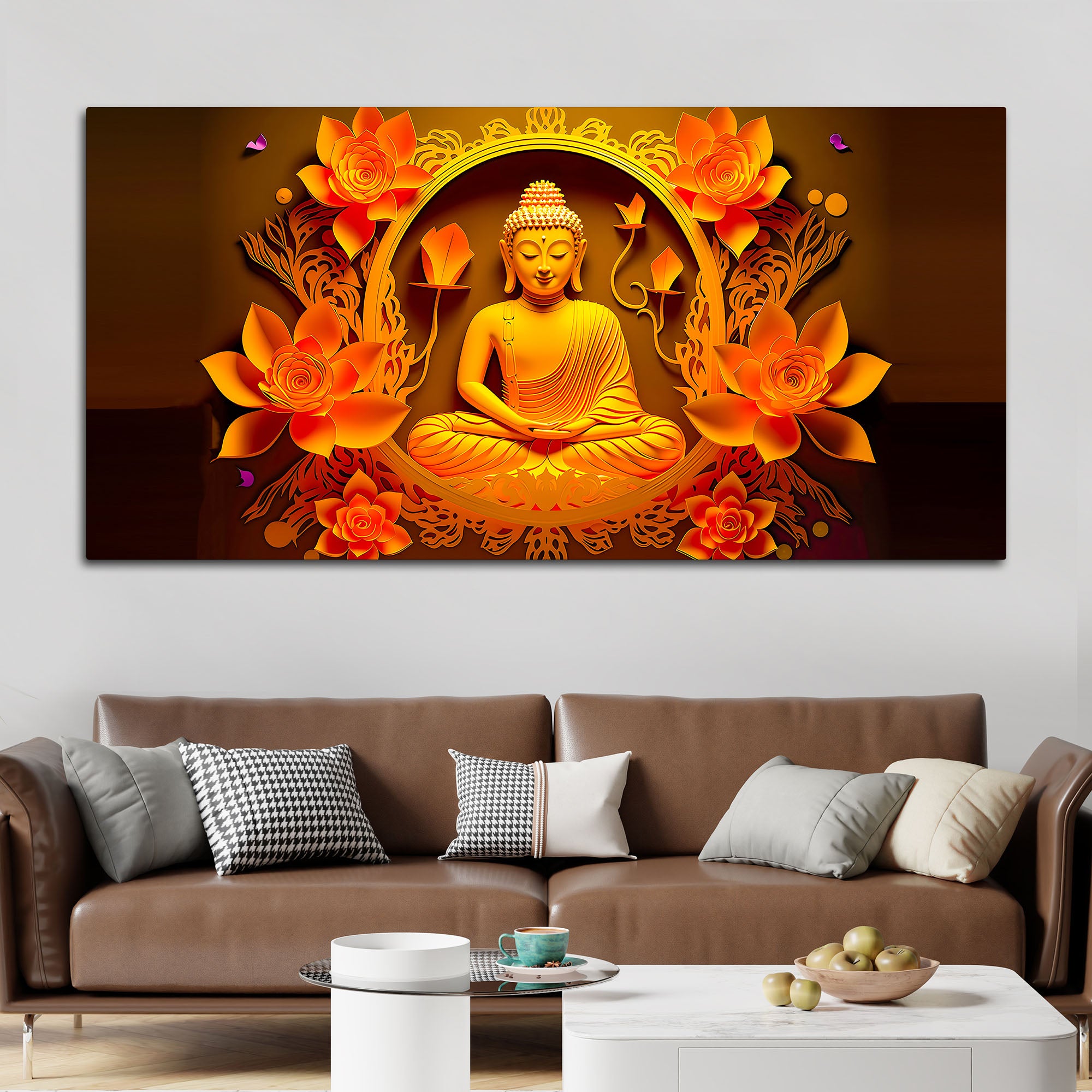 Premium Gautam Buddha Wall Painting for Spiritual Home Decoration