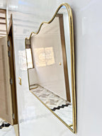 Premium Gold Finish Wall Mirror | Designer Vanity & Wash Area Mirror