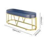 Premium Gold Frame Bench with Soft Grey Upholstery