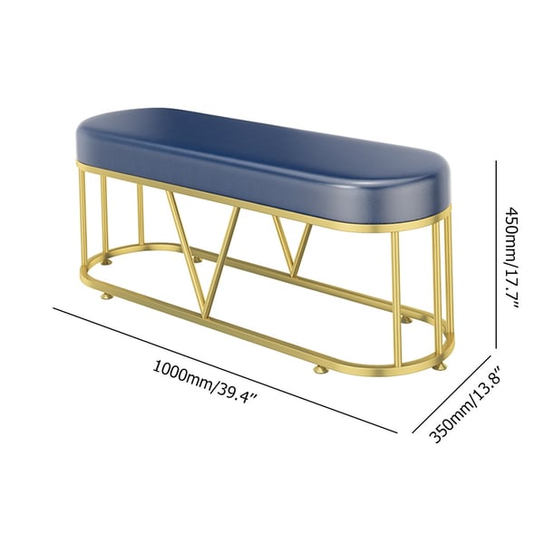 Premium Gold Frame Bench with Soft Grey Upholstery