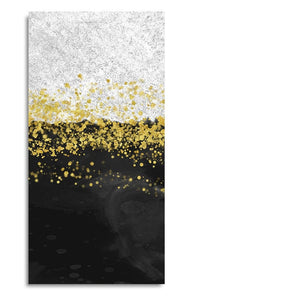 Premium Gold Glitter Particles on Black and White Background Canvas and Wall Painting