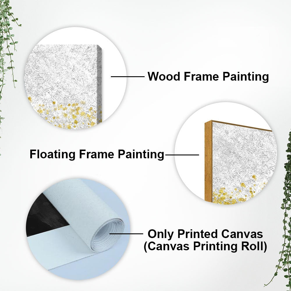 Premium Gold Glitter Particles on Black and White Background Canvas and Wall Painting