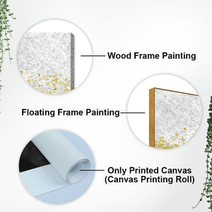 Premium Gold Glitter Particles on Black and White Background Canvas and Wall Painting