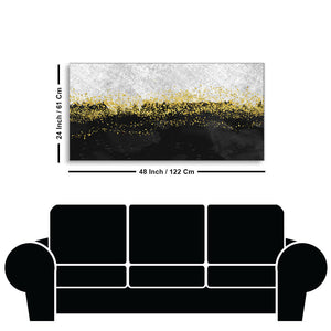 Premium Gold Glitter Particles on Black Background Canvas and Wall Painting