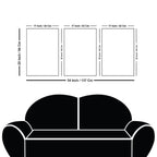 Premium Gold Glitter Particles on Black Background Floating Canvas Wall Painting Set of Three