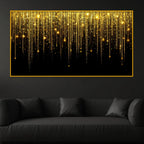 Premium Golden Falling Lights Crystal Glass Wall Painting