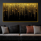 Premium Golden Falling Lights Crystal Glass Wall Painting
