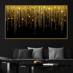 Premium Golden Falling Lights Crystal Glass Wall Painting
