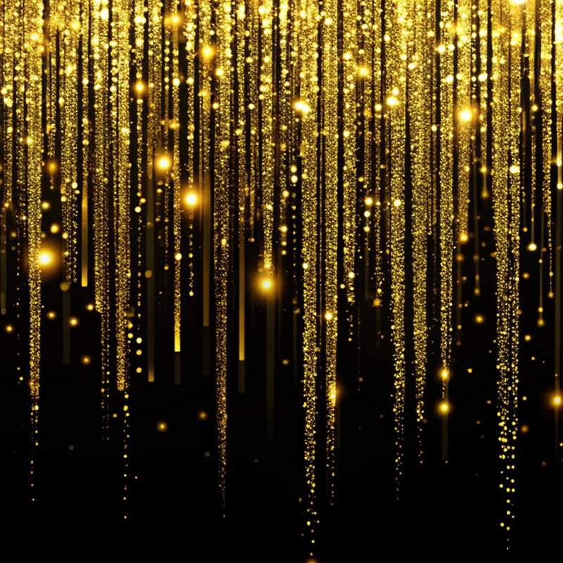 Premium Golden Falling Lights Crystal Glass Wall Painting