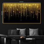 Premium Golden Falling Lights Crystal Glass Wall Painting