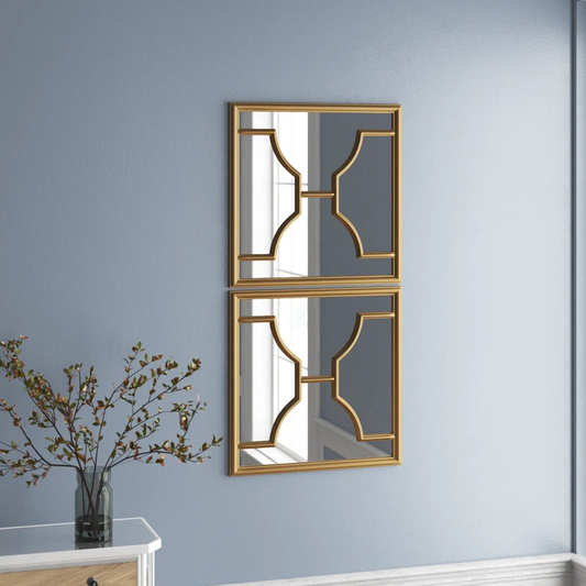 Premium Golden Square Shape Artistic Mirror