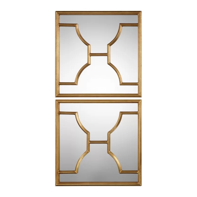 Premium Golden Square Shape Artistic Mirror