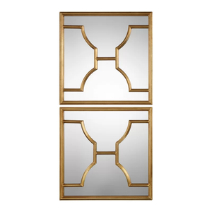 Premium Golden Square Shape Artistic Mirror