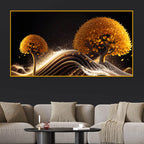 Premium Golden Tree Crystal Glass Wall Décor Painting