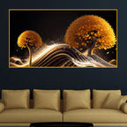 Premium Golden Tree Crystal Glass Wall Décor Painting