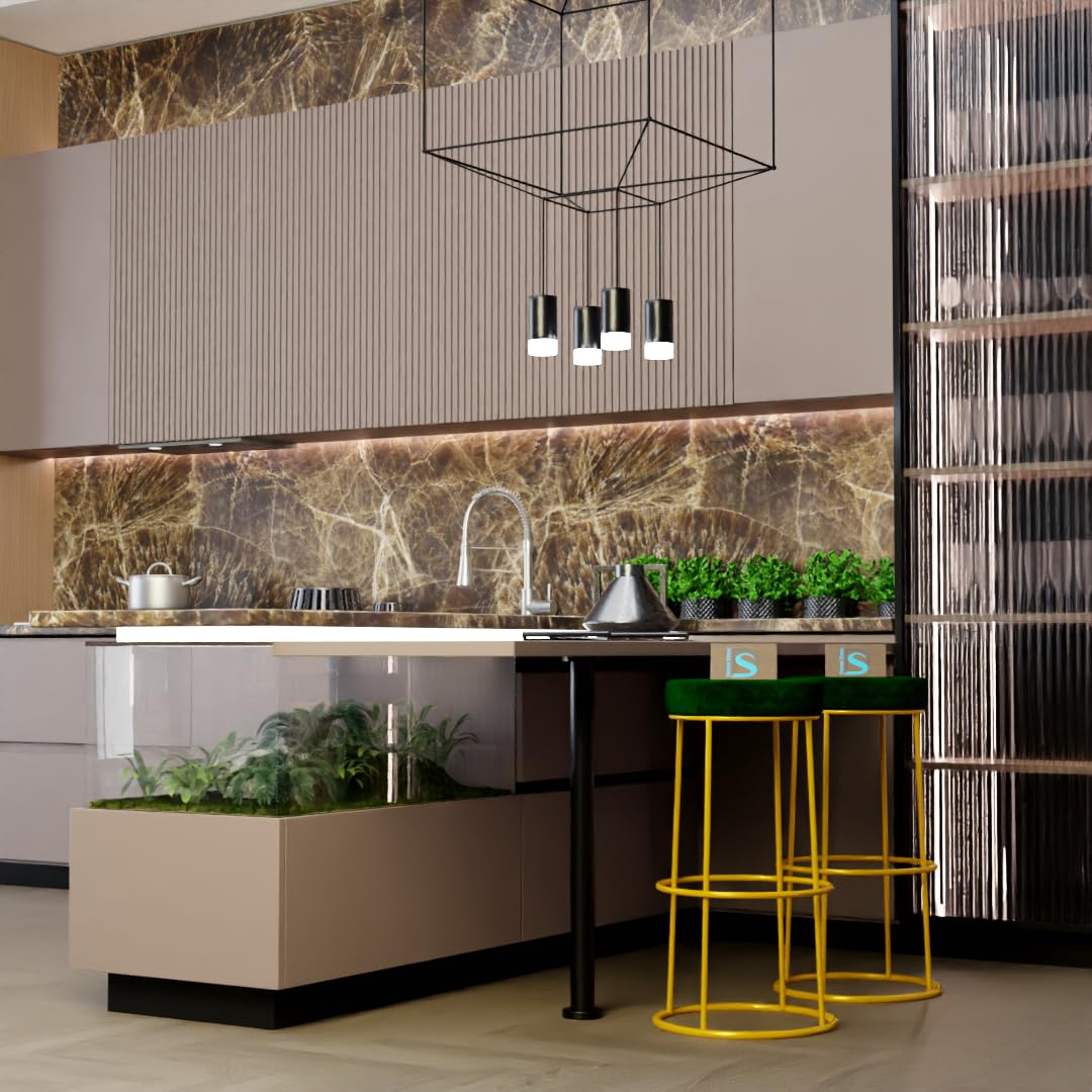 Premium Green Velvet Bar Lounge Chair with Golden Frame