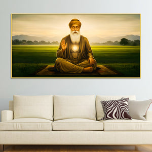 Premium Guru Nanak Dev Ji Religious Wall Painting for Décor