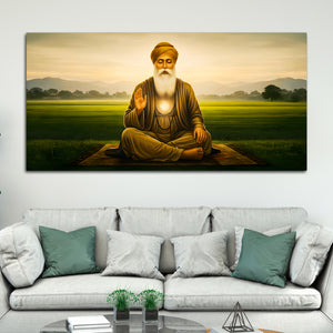 Premium Guru Nanak Dev Ji Religious Wall Painting for Décor