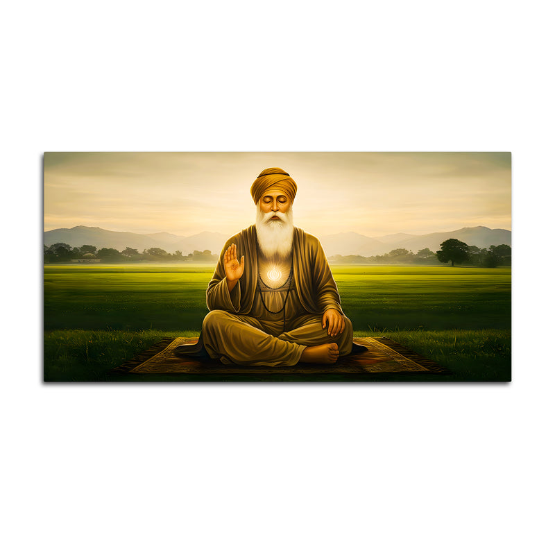 Premium Guru Nanak Dev Ji Religious Wall Painting for Décor
