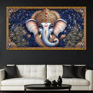 Premium Hindu God Ganesha Crystal Glass Wall Painting for Elegant Wall Décor