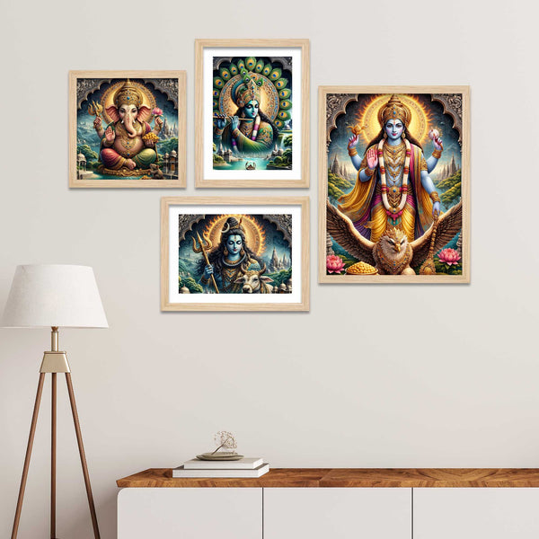 premium-hindu-religious-wall-frame-set-of-four