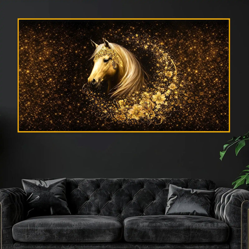 Premium Horse Artwork Crystal Glass Modern Painting